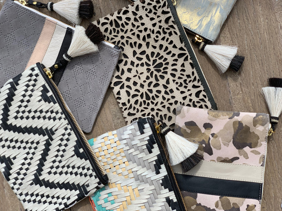 Blush Camo Suede Small Pouch