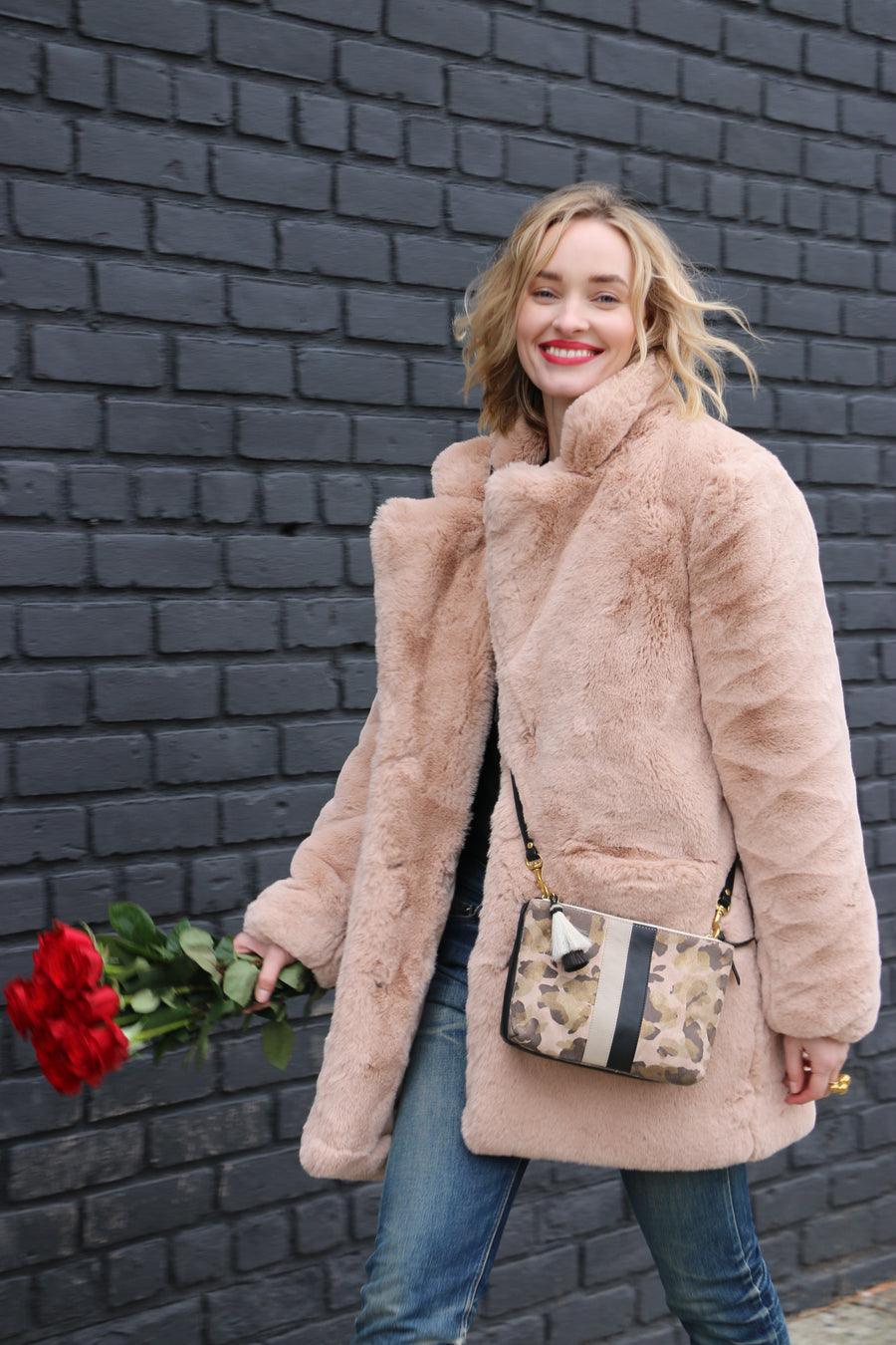 Blush Metallic Camo Suede Nottingham