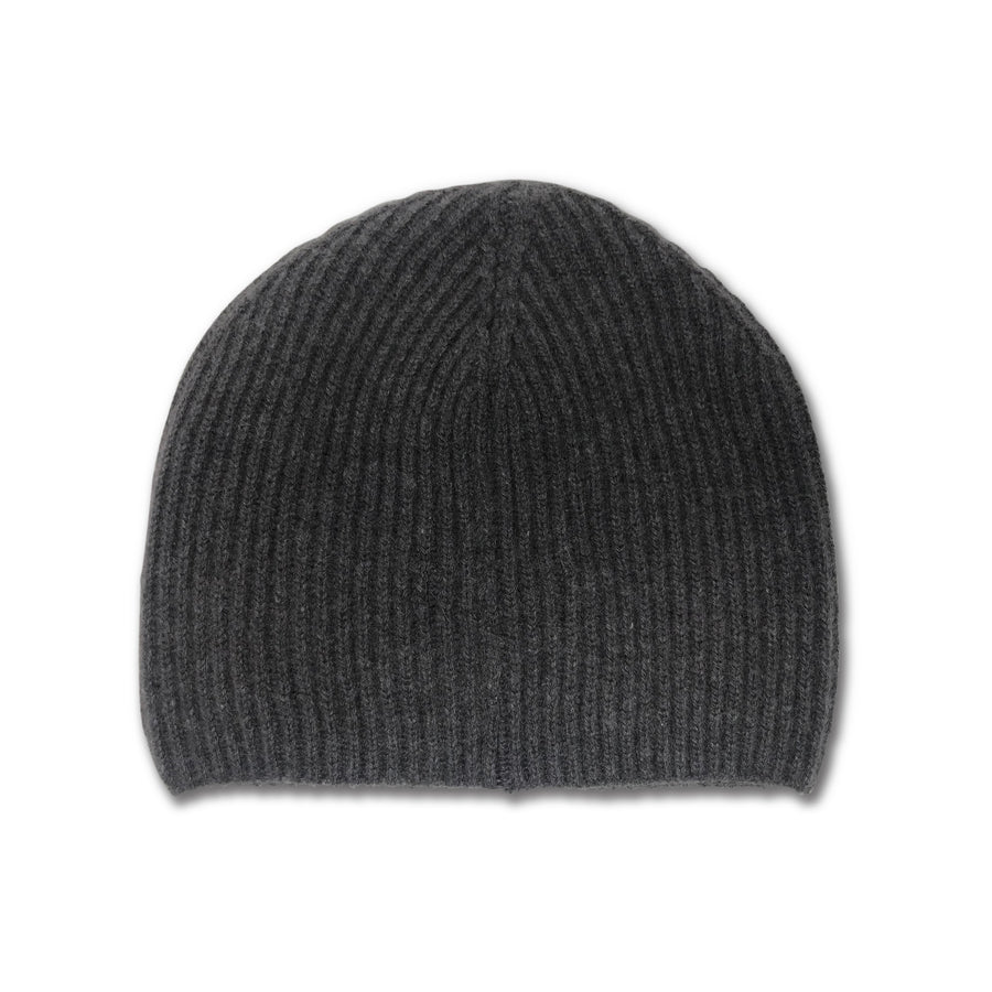 Cashmere Ribbed Beanie Hat - Mink