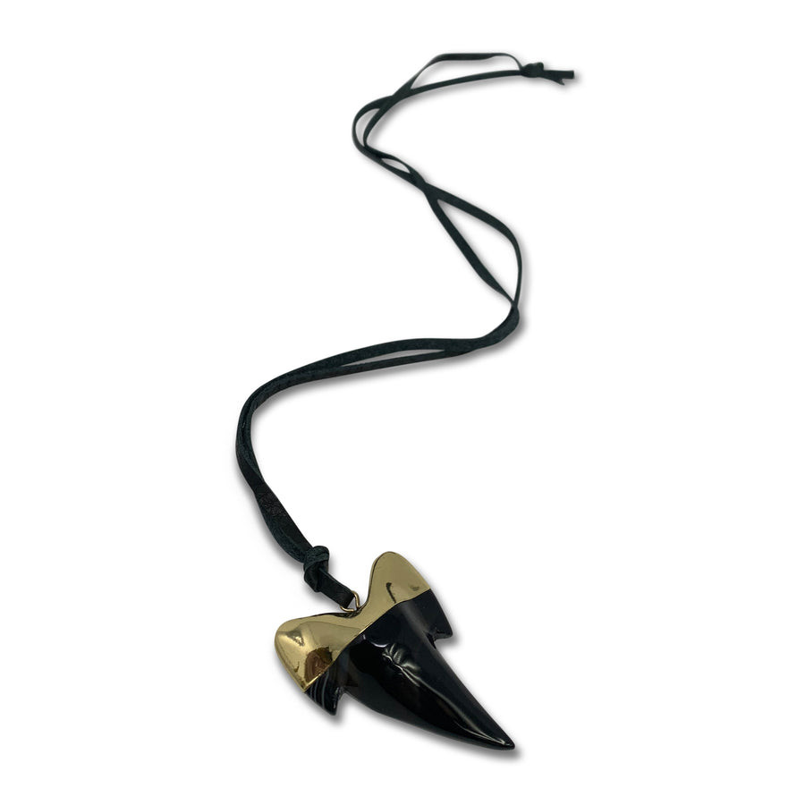 Ceramic Shark Tooth Necklace - black
