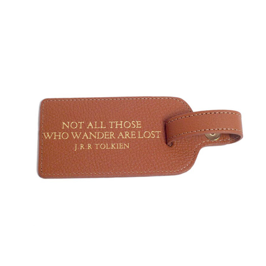 Leather Luggage Tag - Not All Who Wander