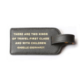 Charcoal Grey Leather Luggage Tag - There Are Two Kinds Of Travel