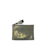 Aqua & Gold Marbled Small Pouch