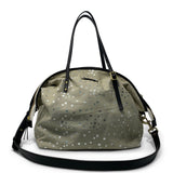 Taupe Silver Star Large Canvas Crossbody