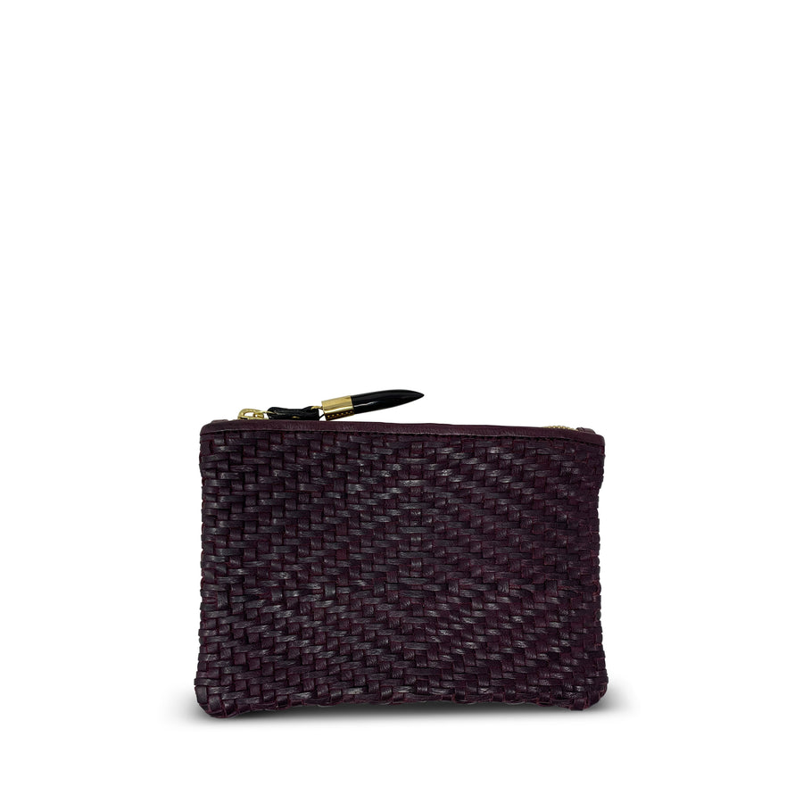 Oxblood Woven - Small Pouch