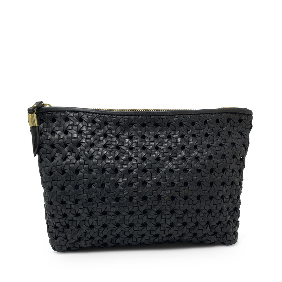 Black Basket Weave - Medium Pouch