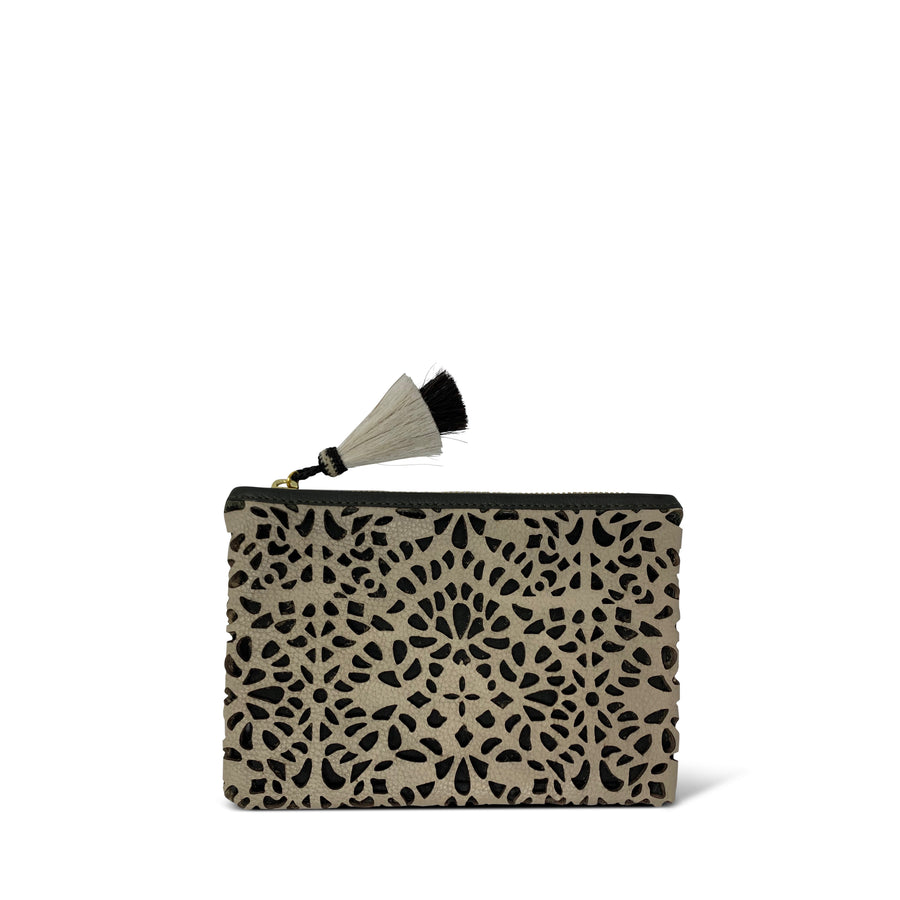 Leather Cutout Small Pouch
