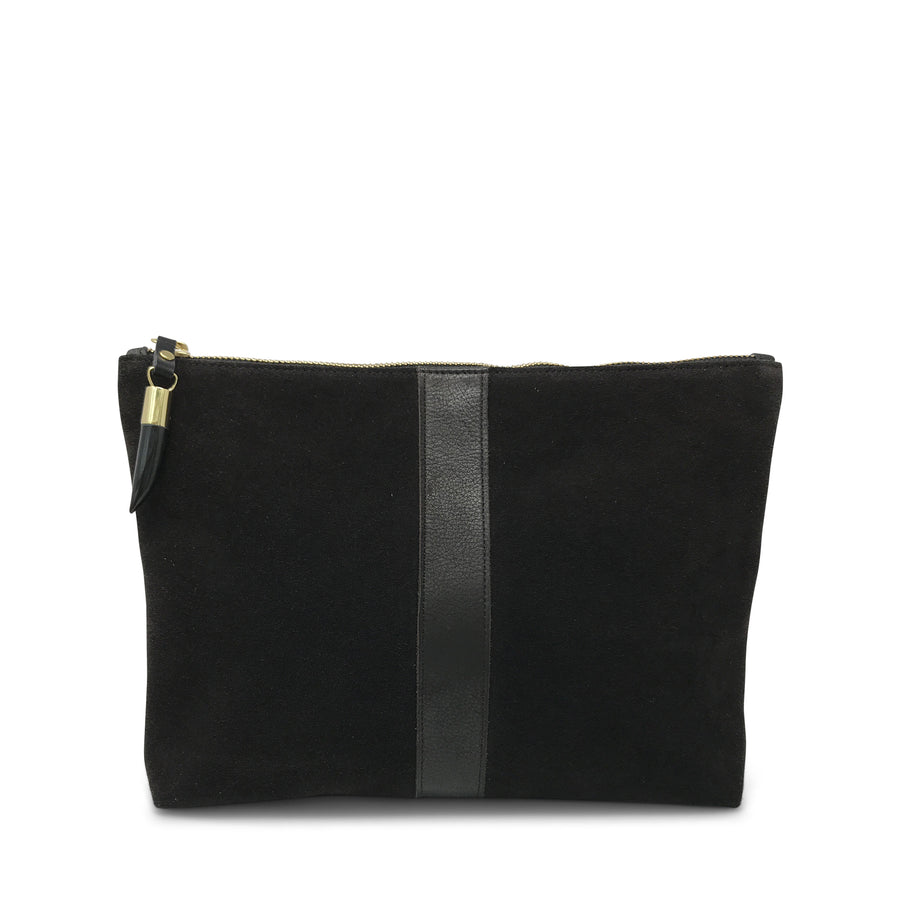 Chocolate Suede Medium Pouch