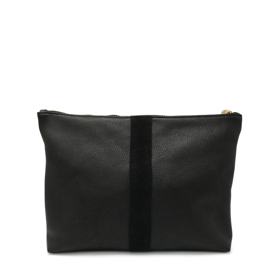 Chocolate Suede Medium Pouch