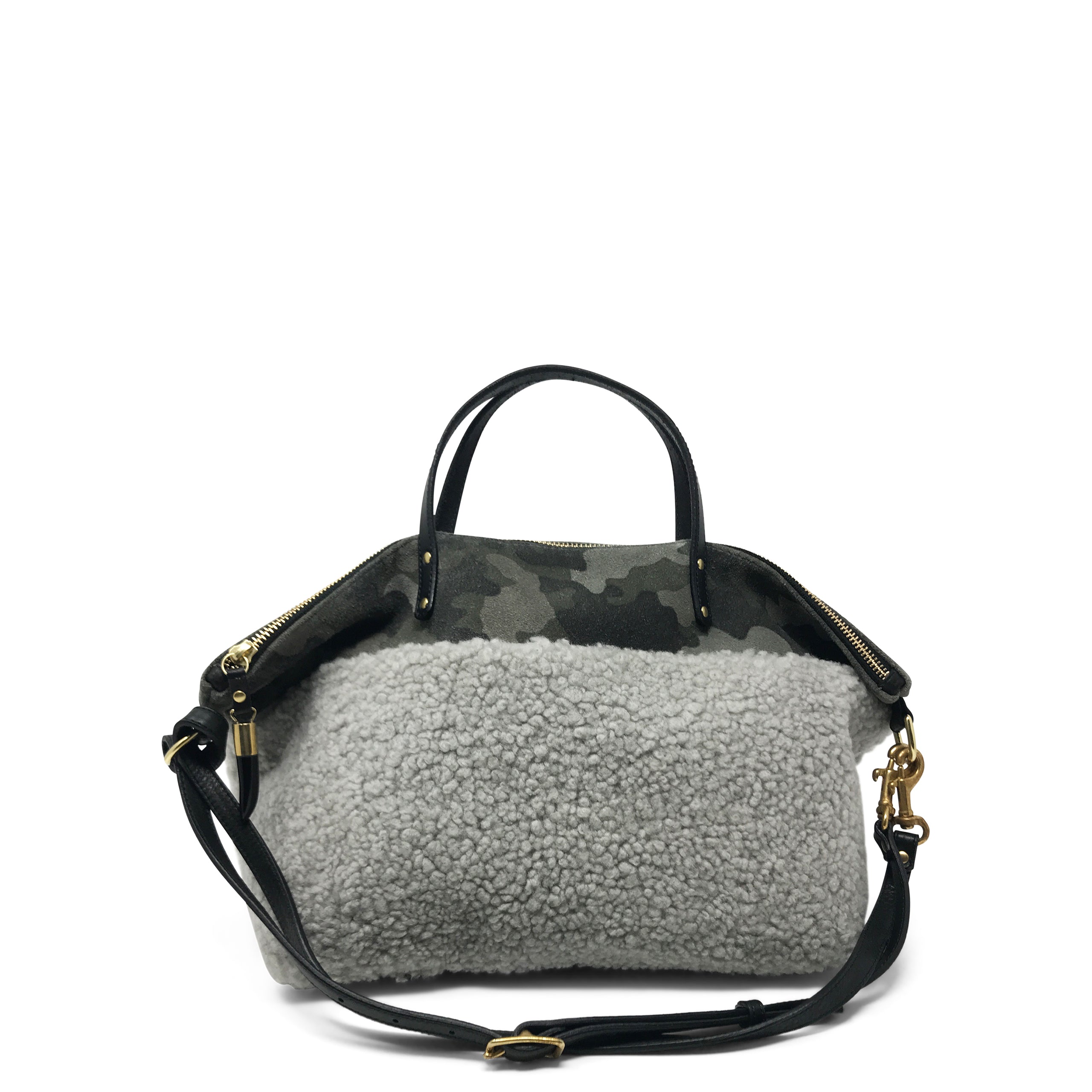 Morleigh Foldover Shearling Tote - Dark Camo