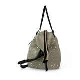 Taupe Silver Star Large Canvas Crossbody