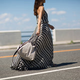 Taupe Silver Star Large Canvas Crossbody