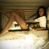 The "shadey" Tropics Medium Canvas and Leather Clutch