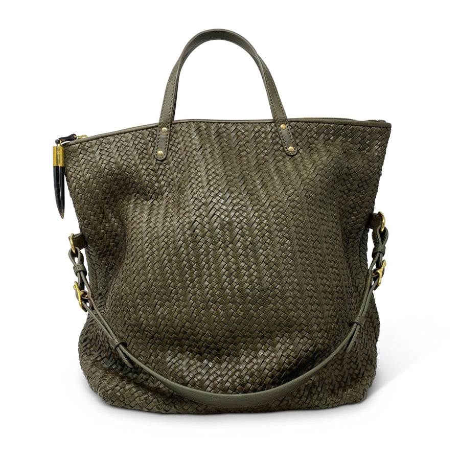 Olive Woven Morleigh Foldover Tote
