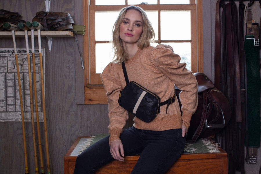 Black Camo Suede Gringo Belt Bag