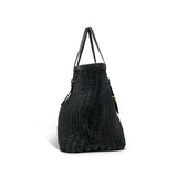 Charcoal Woven Leather Tote