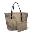 CHALK WOVEN LEATHER TOTE