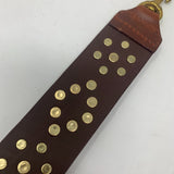 BROWN LEATHER FLAT STUD STRAP
