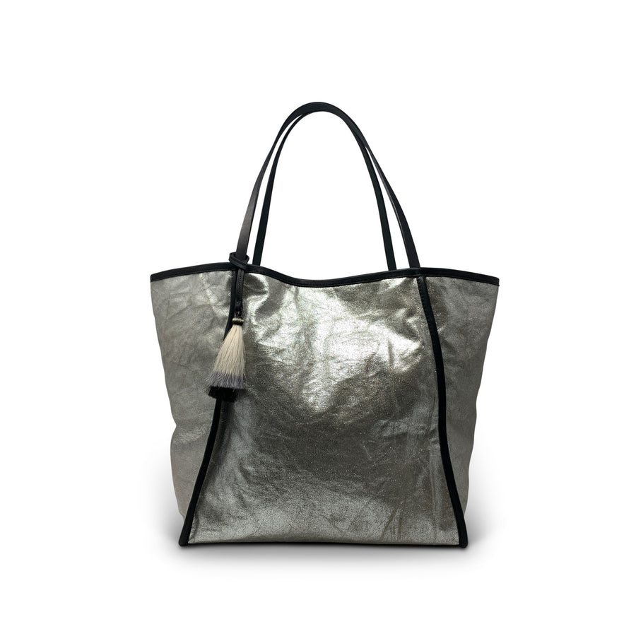 METALLIC CANVAS TAUNTON TOTE