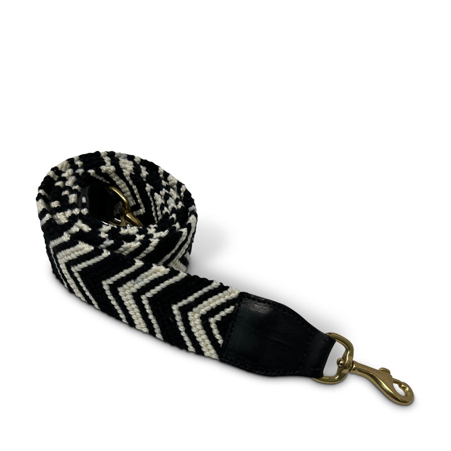 Black and White Chevron Bag Strap