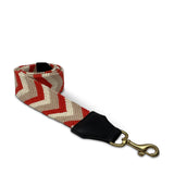 Washed Chevron Red Wheat and White Bag