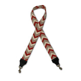 Washed Chevron Red Wheat and White Bag