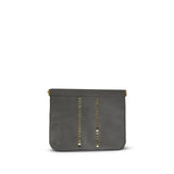 Small Grey Stud Snap Pouch