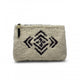 Kempton & Co. Stone Shearling Clutch