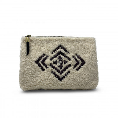 NATURAL SHEARLING OVERSIZED CLUTCH