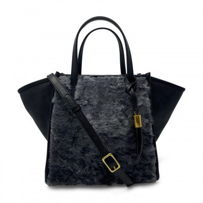 Morleigh Foldover Shearling Tote - Dark Camo