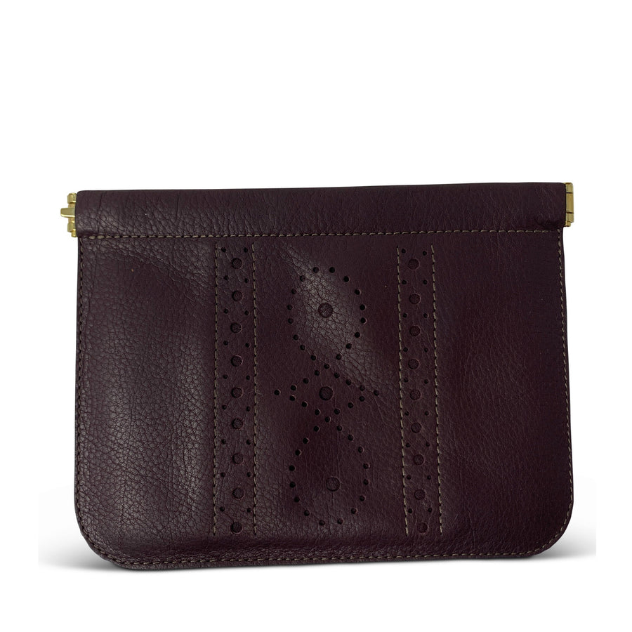 OXBLOOD BROGUE SNAP POUCH