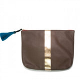 Truffle/gold Medium Tassel Pouch