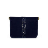 Small Navy Suede Polo Snap Pouch