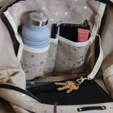 Taupe Silver Star Large Canvas Crossbody