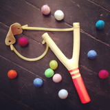 Wooden Slingshot - Neon Red