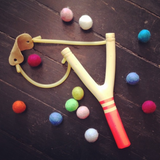 Wooden Slingshot - Neon Orange