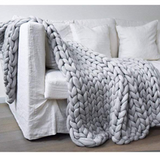Grey Chunky Knit Blanket