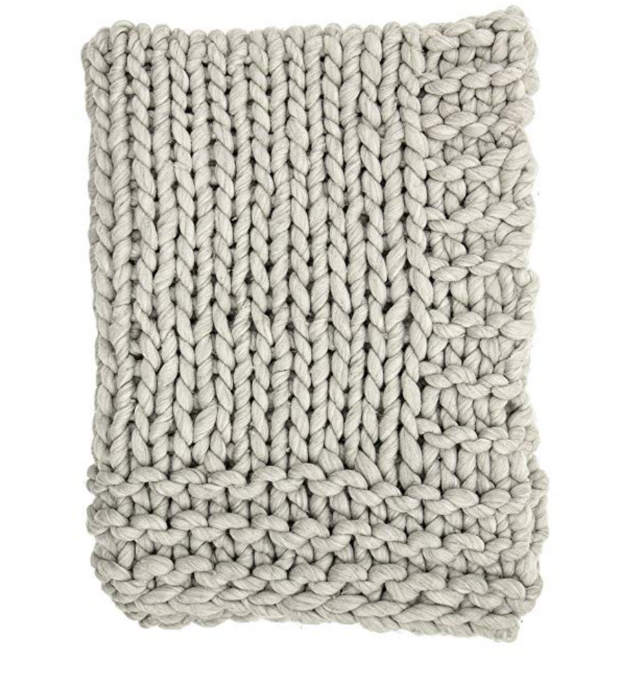 Grey discount throw over
