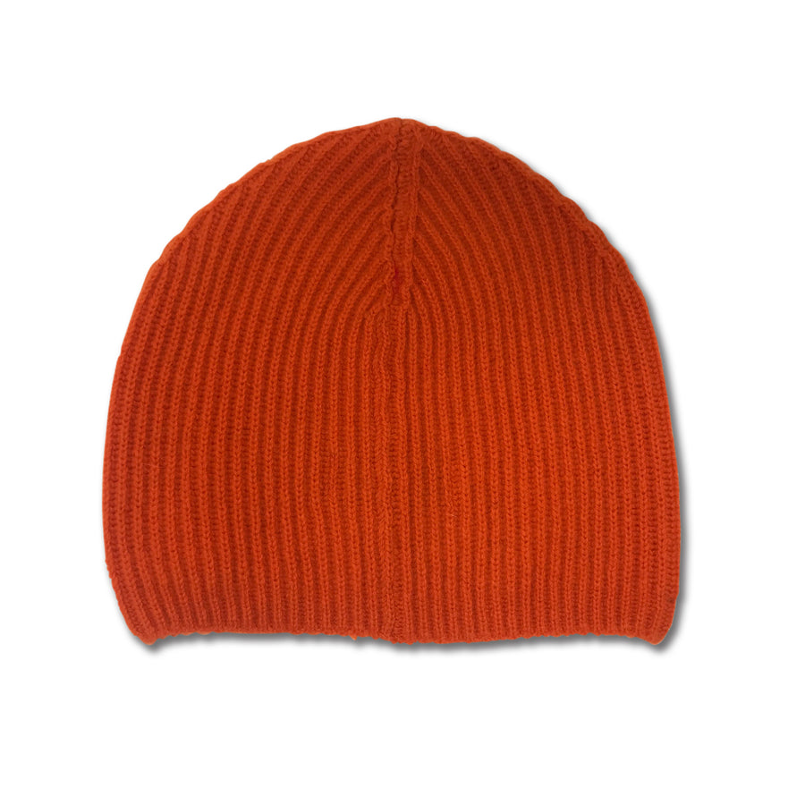 Cashmere Ribbed Beanie Hat - Tiger