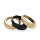 Fanned Stacked Ring - Brass & Black