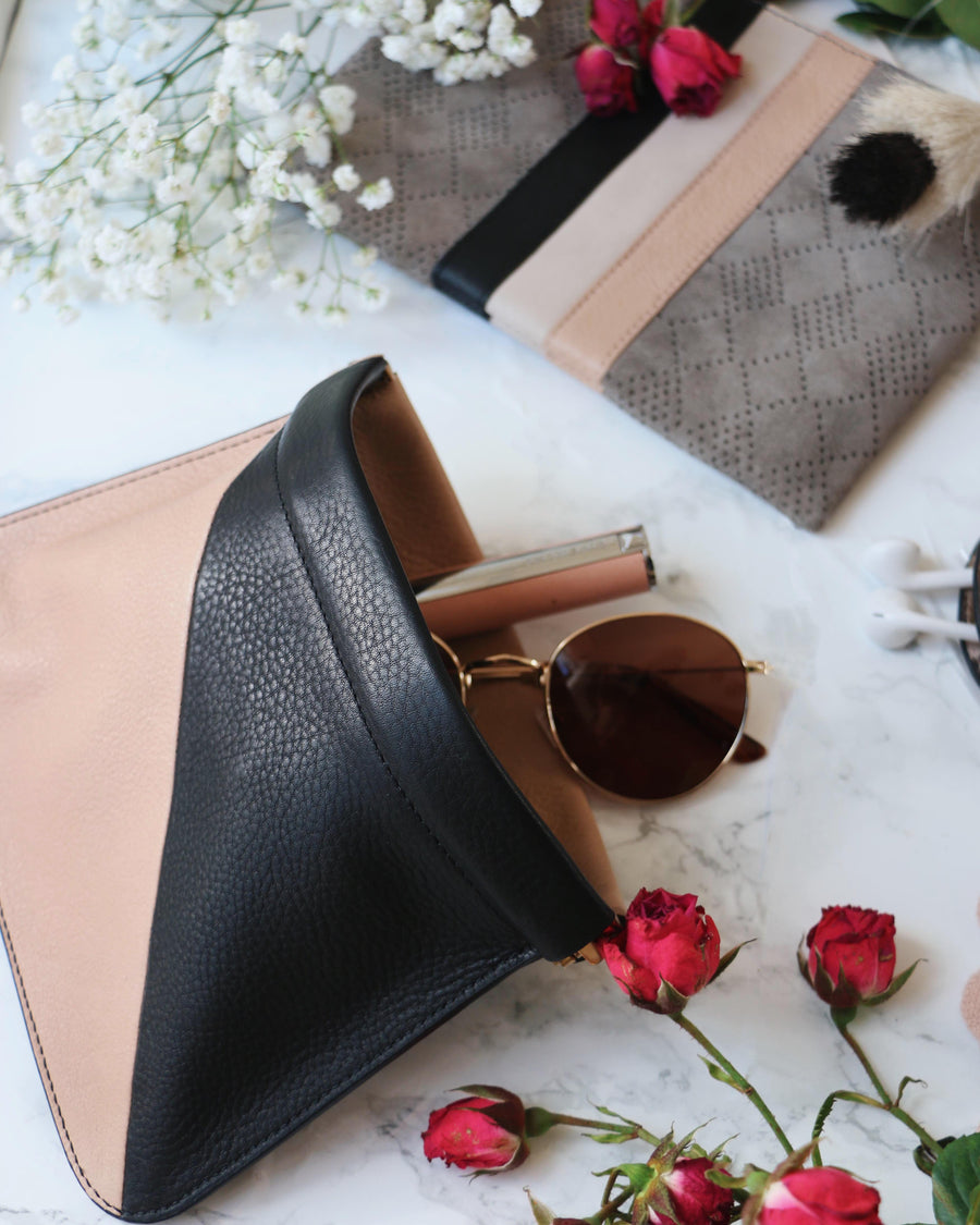 Perforated Storm Suede Small Pouch