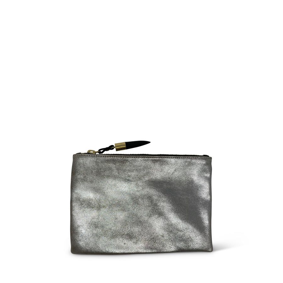 Silver Distressed Small Pouch