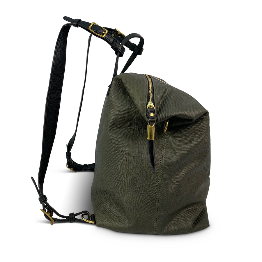 Olive Petite Lizard Morleigh Convertible Backpack Tote – Kempton & Co.