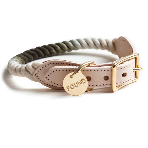 Rope Dog & Cat Collar Designed By Found My Animal - Olive Ombre